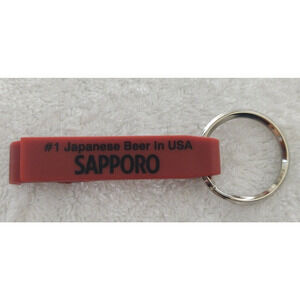 Red Sapporo Beer Keychain & Bottle Opener - Dad's Birthday Father's Day Gift